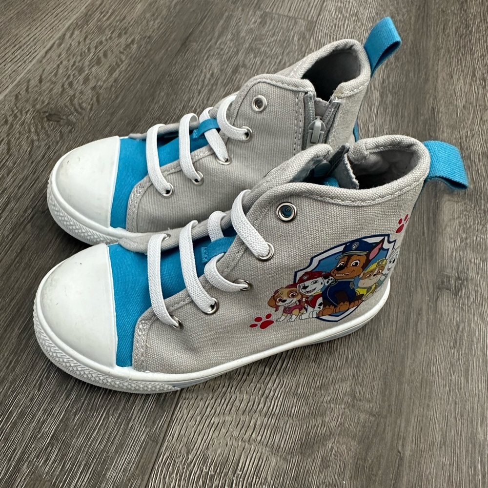 Kids Gray and Blue Paw Patrol High-Top Shoes